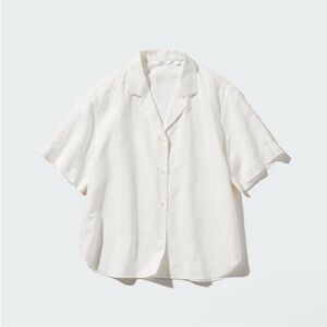 NWT Linen Blend Cream Off White Button Up Top